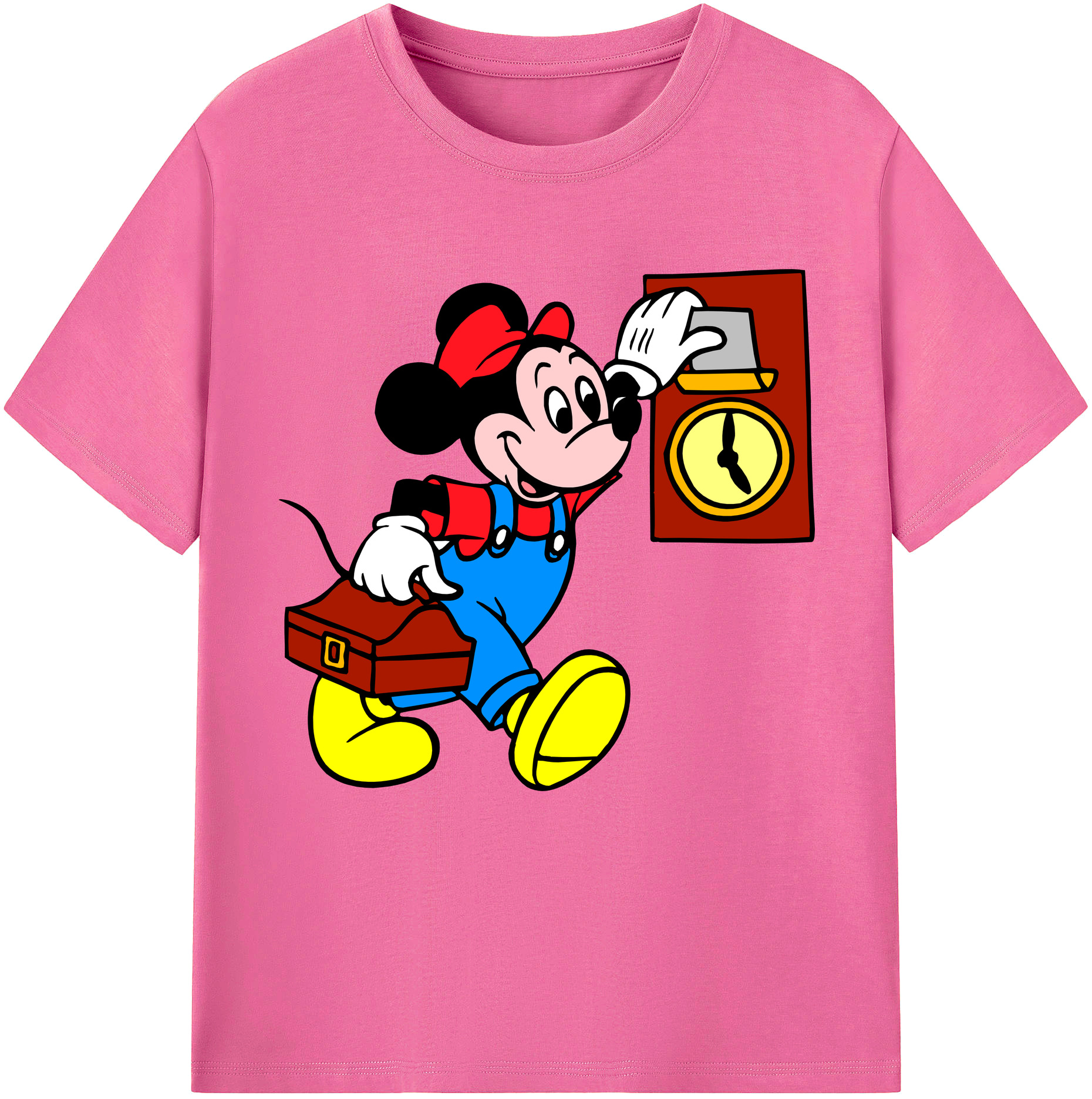 （画像用） ミッキーマウス Mickey Mouse レディースカジュアルプリントTシャツ（綿100％）